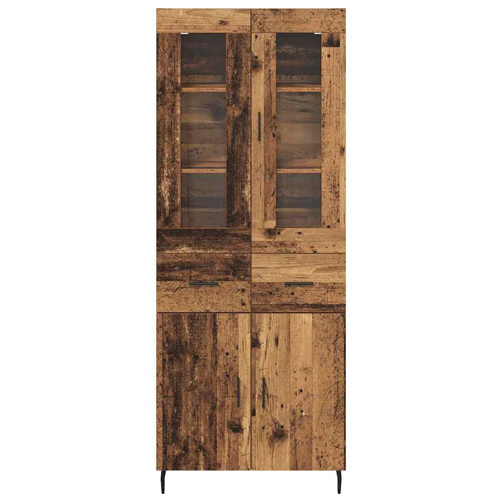 Haut Armoire 2 pcs Bois Ancien Bois Aggloméré et Verre - XIOS