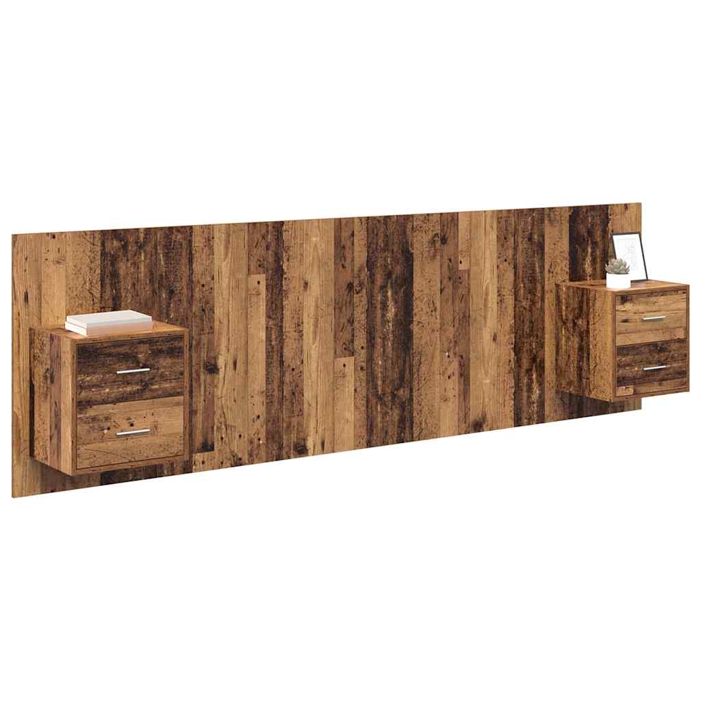 Tête de lit avec armoire 3 pcs Bois Ancien Bois d'ingénierie - XIOS