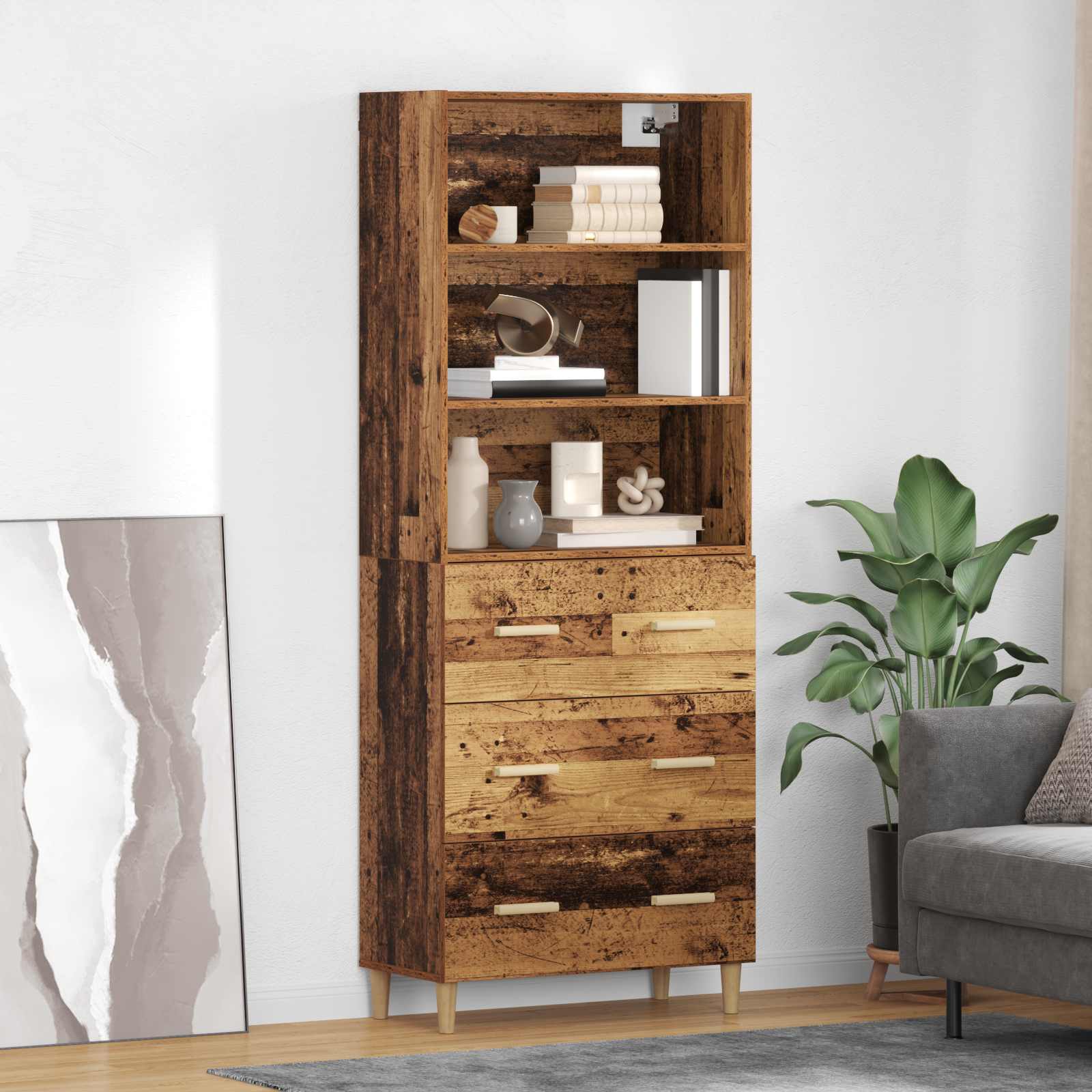 Haut Armoire Bois Ancien 69,5 x 32,5 x 180 cm Bois d'ingénierie - XIOS