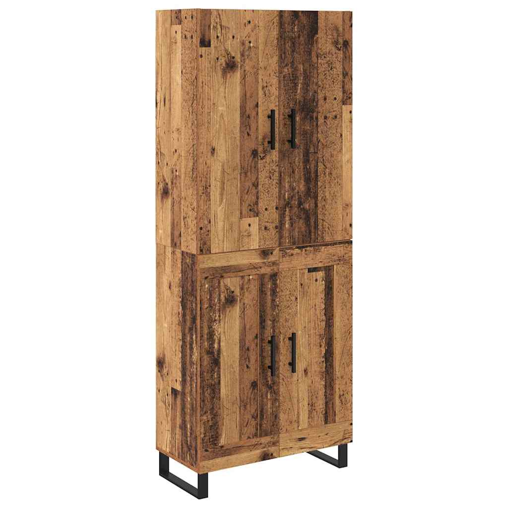 Haut Armoire 2 pcs Bois Ancien Bois Aggloméré et Verre - XIOS