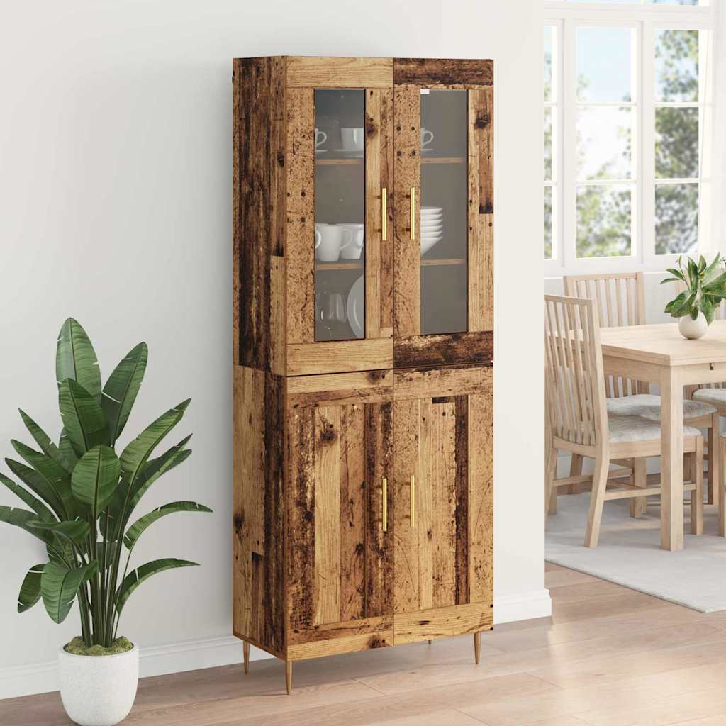 Haut Armoire 2 pcs Bois ancien Bois d'ingénierie - XIOS