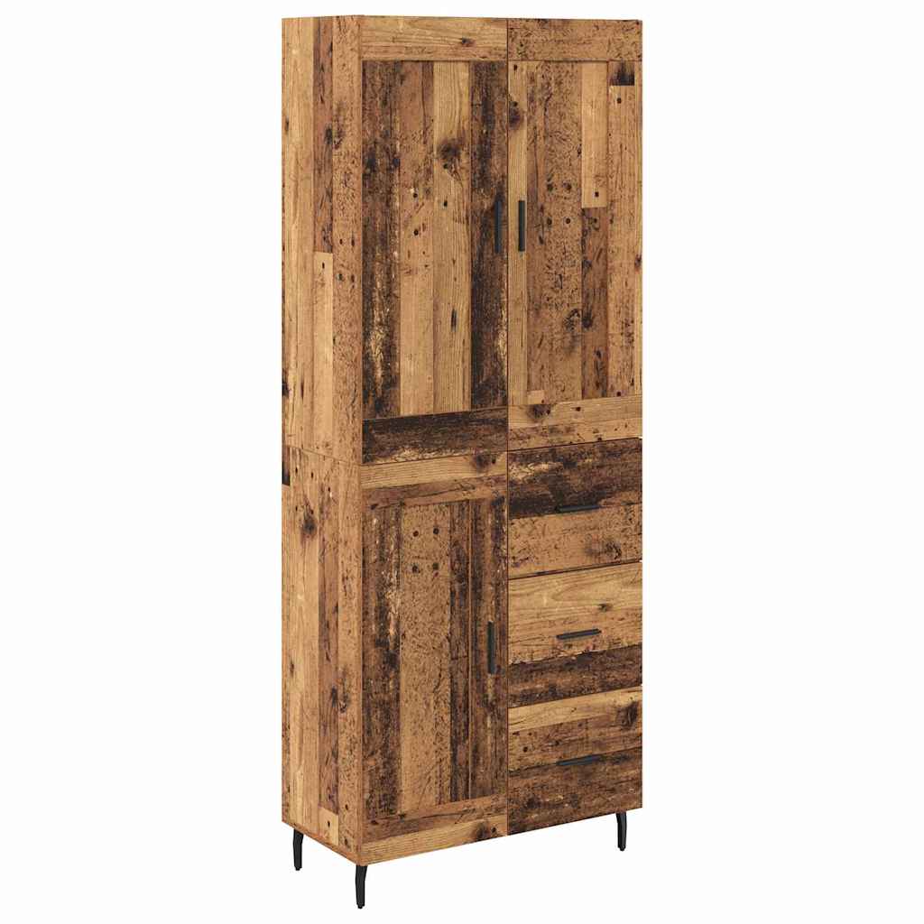 Haut Armoire 2 pcs Bois Ancien Bois Aggloméré et Verre - XIOS