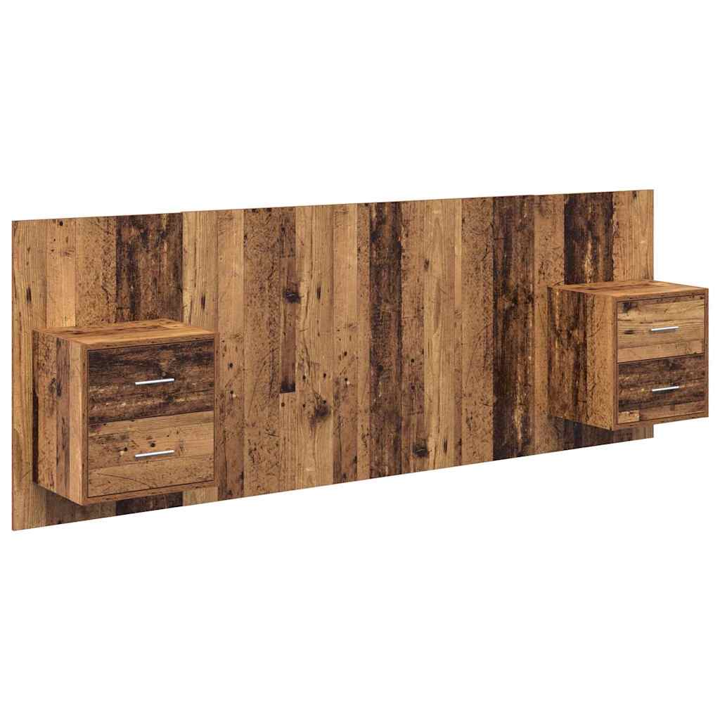 Tête de lit avec armoire 3 pcs Bois Ancien Bois d'ingénierie - XIOS