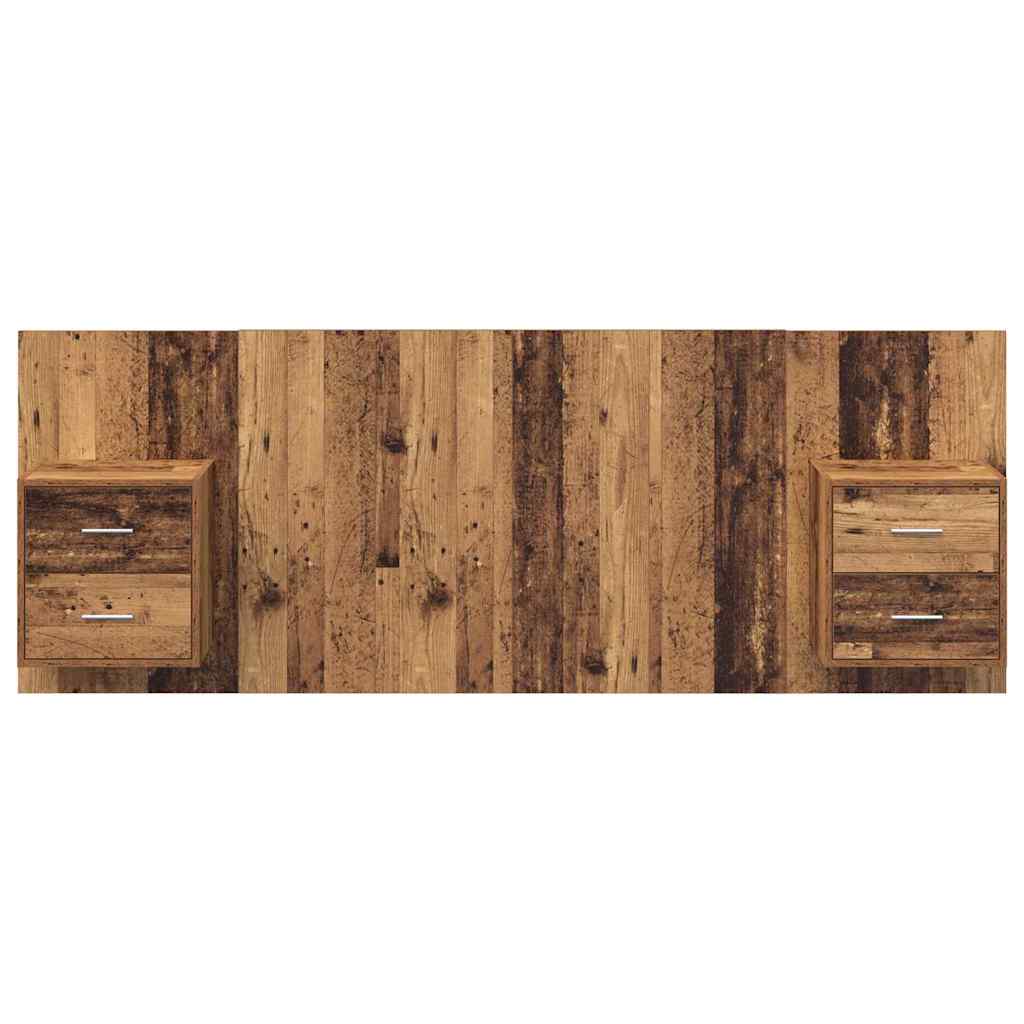 Tête de lit avec armoire 3 pcs Bois Ancien Bois d'ingénierie - XIOS