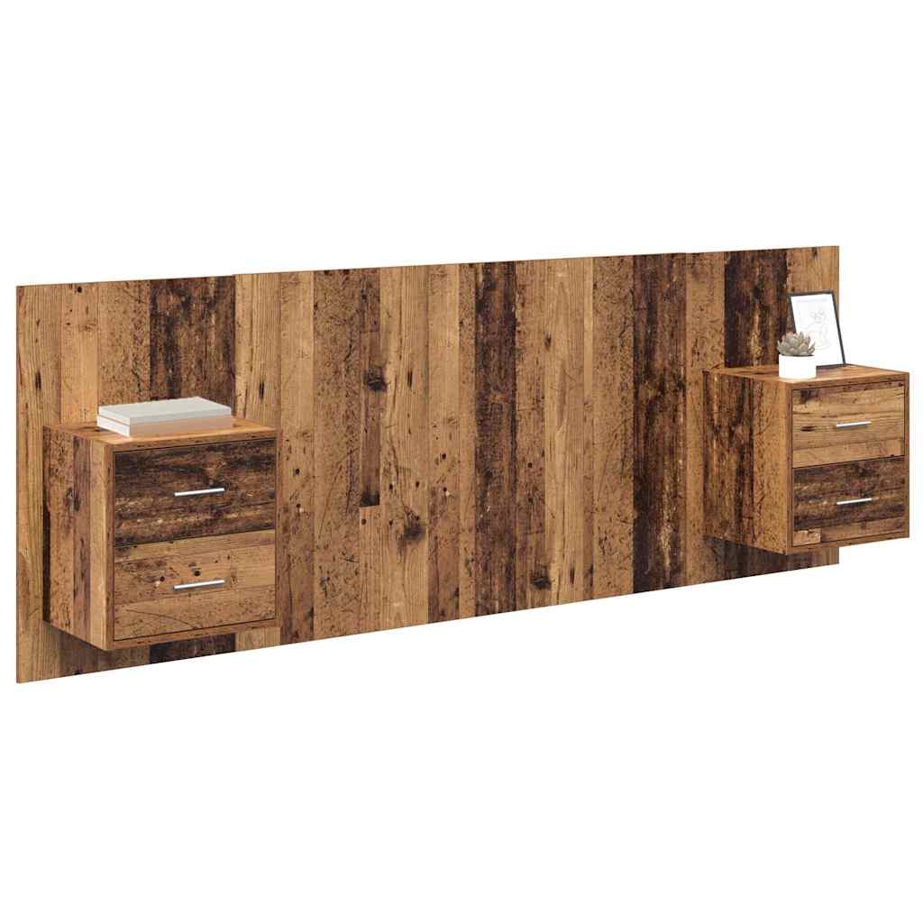 Tête de lit avec armoire 3 pcs Bois Ancien Bois d'ingénierie - XIOS