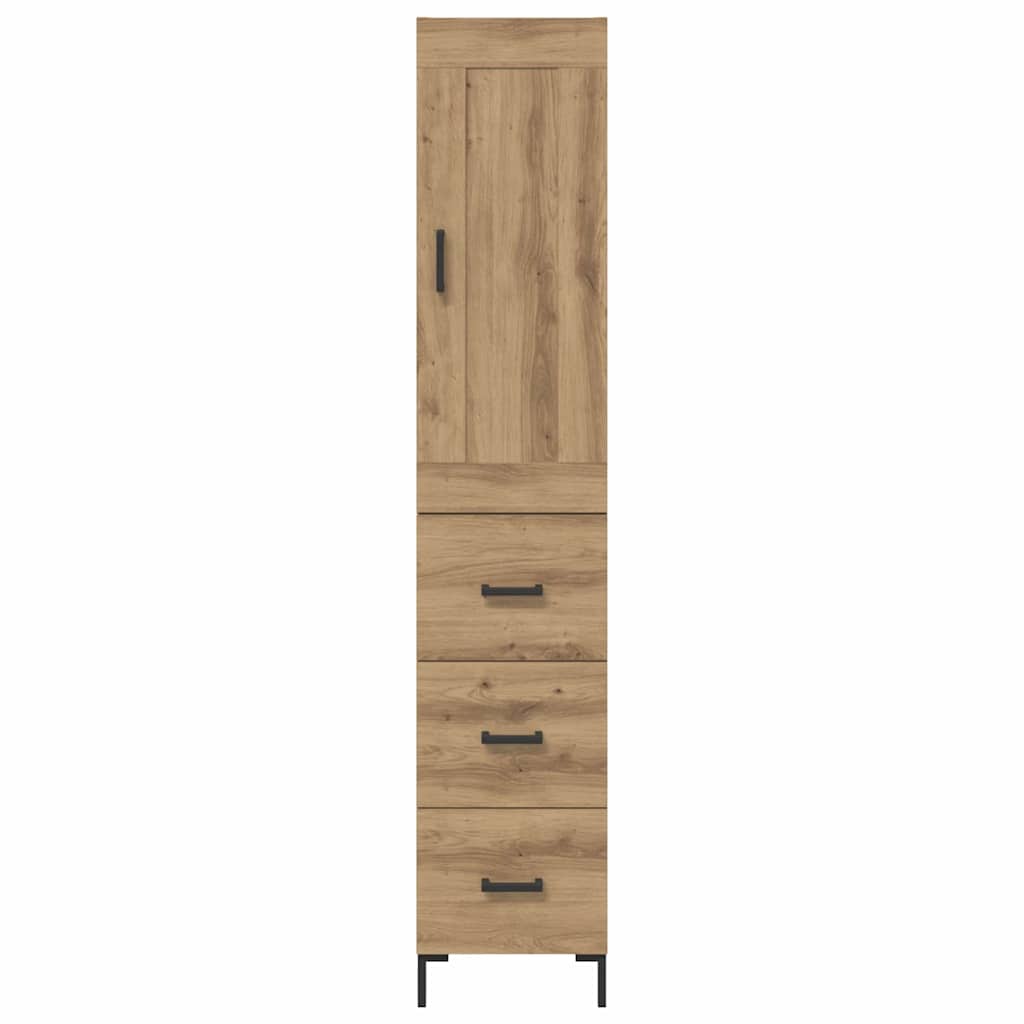 Haut Armoire avec tiroir Chêne artisanal 34,5 x 34 x 180 cm - XIOS