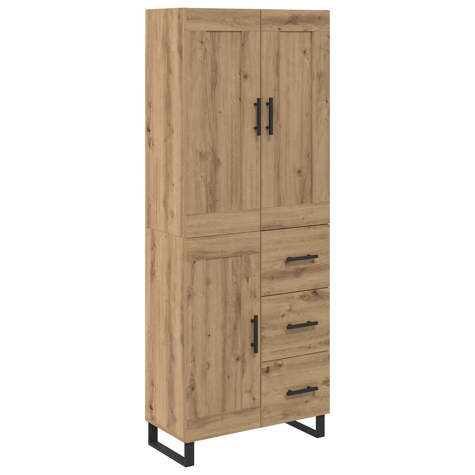 Haut Armoire 2 pcs Chêne artisanal Bois Aggloméré et Verre - XIOS