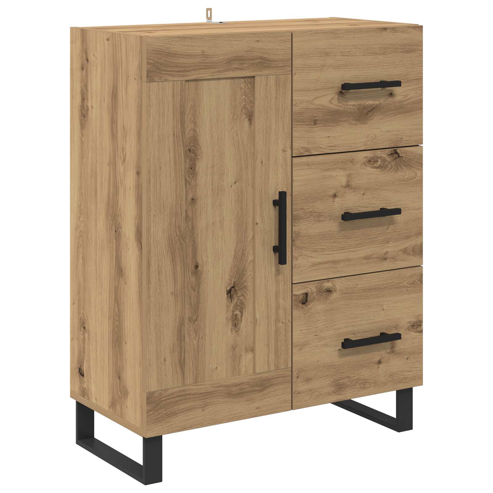 Haut Armoire 2 pcs Chêne artisanal Bois Aggloméré et Verre - XIOS
