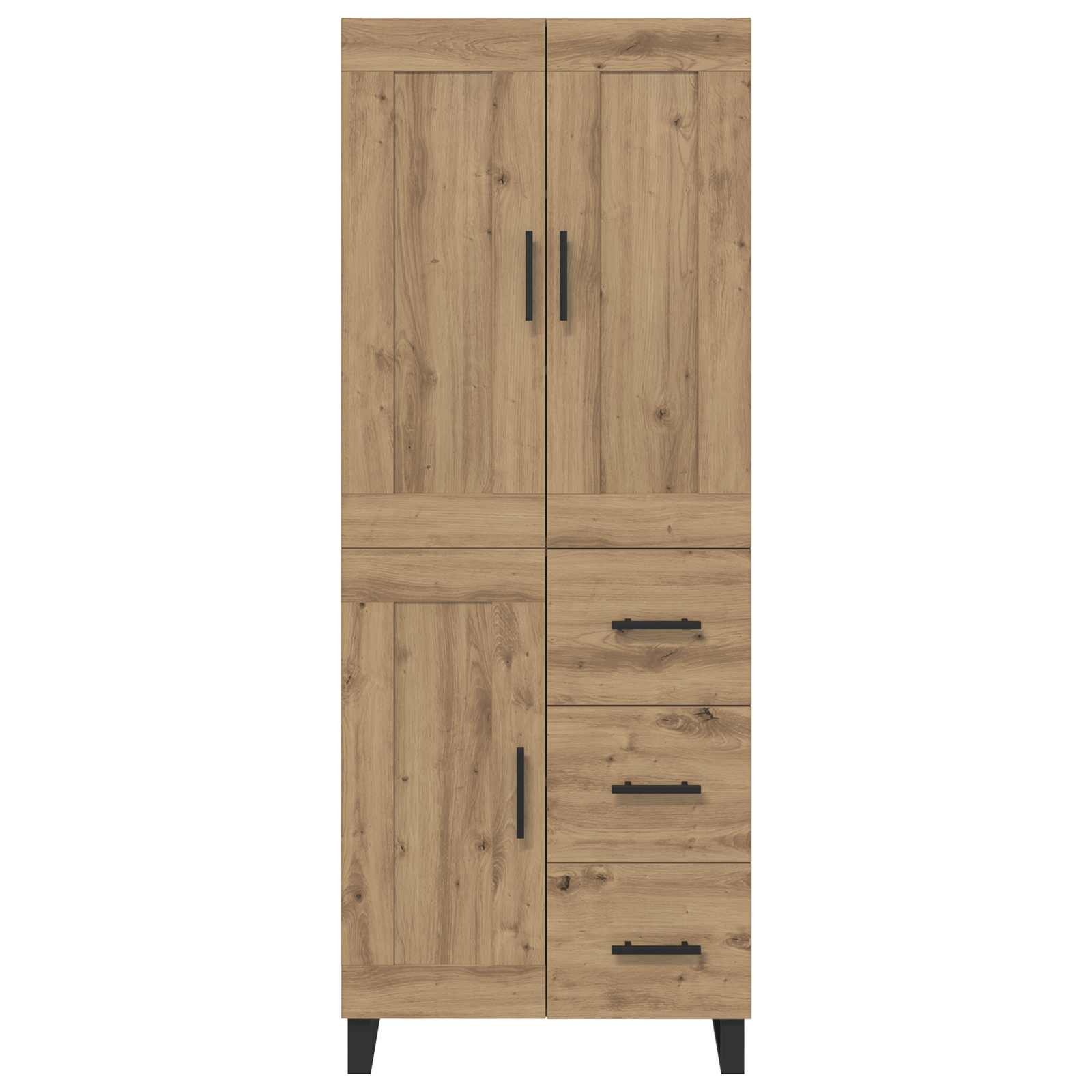 Haut Armoire 2 pcs Chêne artisanal Bois Aggloméré et Verre - XIOS