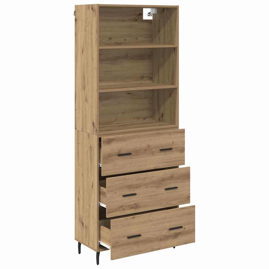 Haut Armoire avec tiroir Chêne artisanal 69,5 x 34 x 180 cm - XIOS