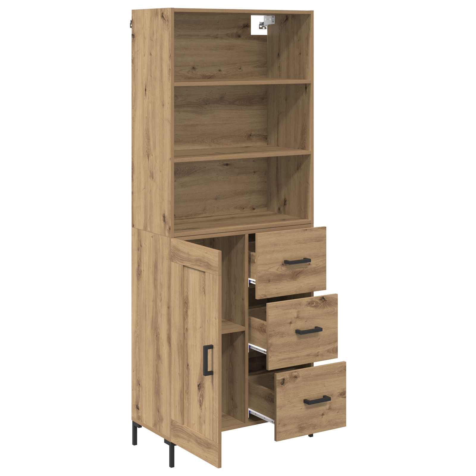 Haut Armoire avec tiroir Chêne artisanal 69,5 x 34 x 180 cm - XIOS