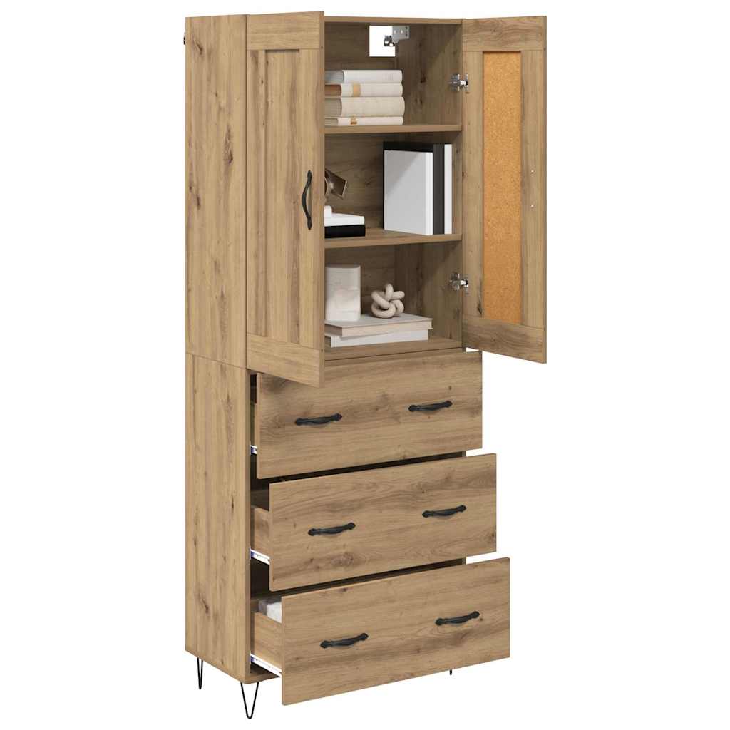 Haut Armoire avec tiroir Chêne artisanal 69,5 x 34 x 180 cm - XIOS