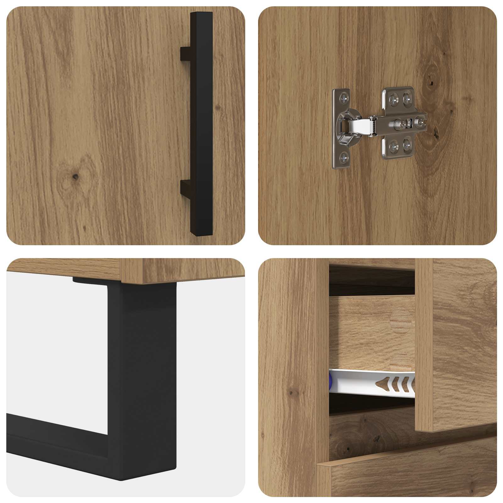 Haut Armoire avec tiroir Chêne artisanal 69,5 x 34 x 180 cm - XIOS