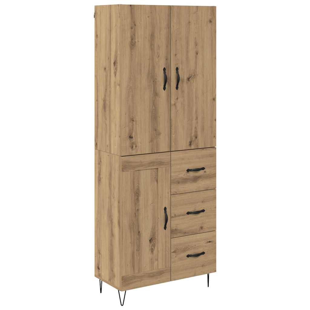 Haut Armoire 2 pcs Chêne artisanal Bois Aggloméré et Verre - XIOS