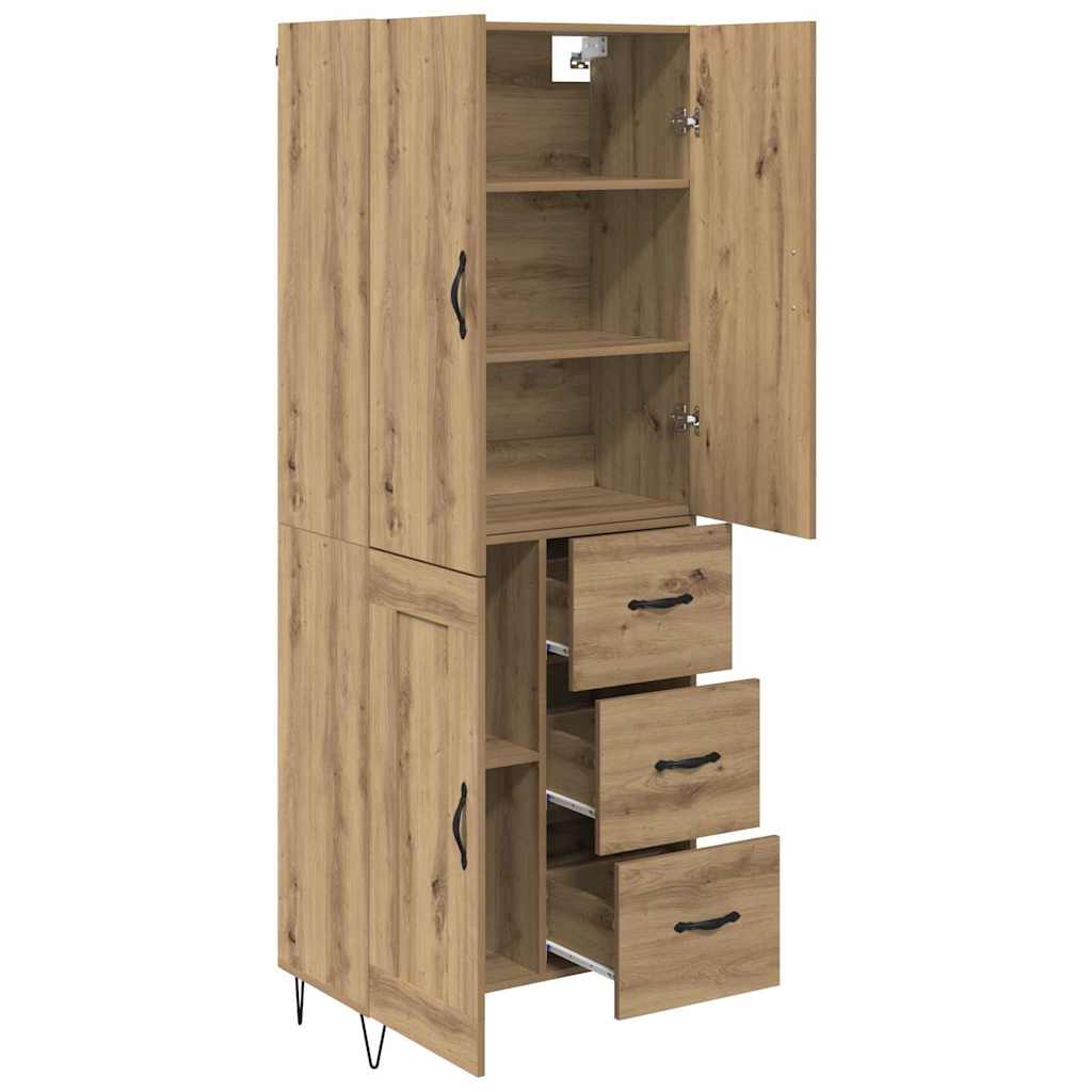 Haut Armoire 2 pcs Chêne artisanal Bois Aggloméré et Verre - XIOS