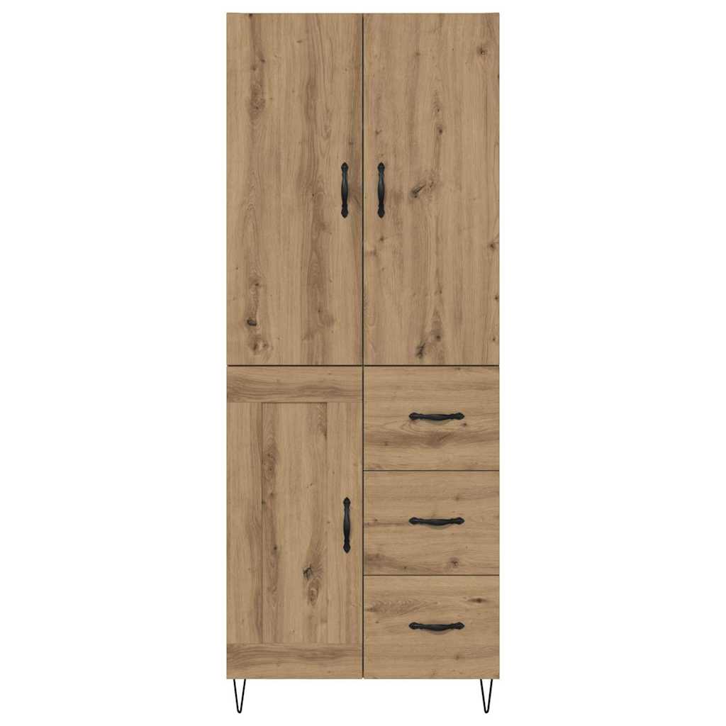 Haut Armoire 2 pcs Chêne artisanal Bois Aggloméré et Verre - XIOS