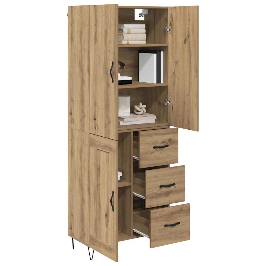 Haut Armoire 2 pcs Chêne artisanal Bois Aggloméré et Verre - XIOS