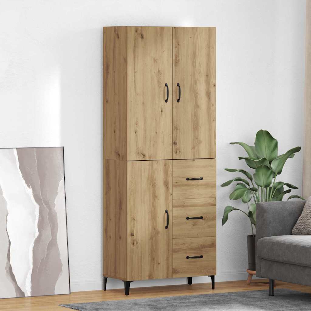 Haut Armoire Montage mural Chêne artisanal 69,5 x 34 x 180 cm - XIOS