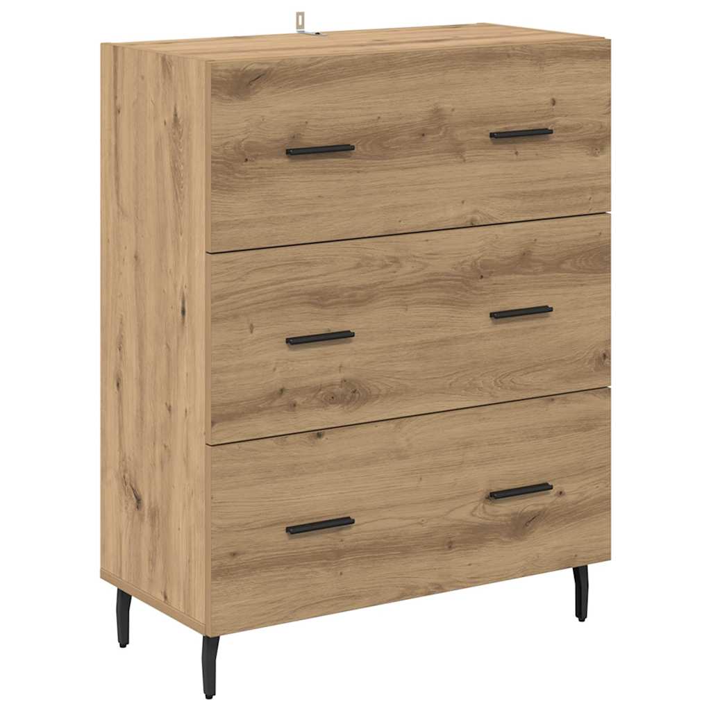 Haut Armoire 2 pcs Chêne artisanal Bois Aggloméré et Verre - XIOS