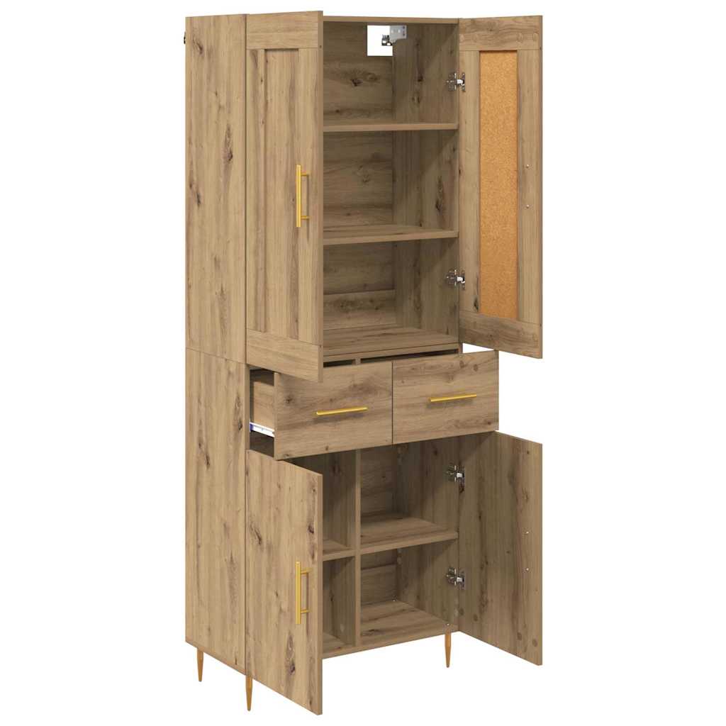 Haut Armoire avec tiroir Chêne artisanal 69,5 x 34 x 180 cm - XIOS