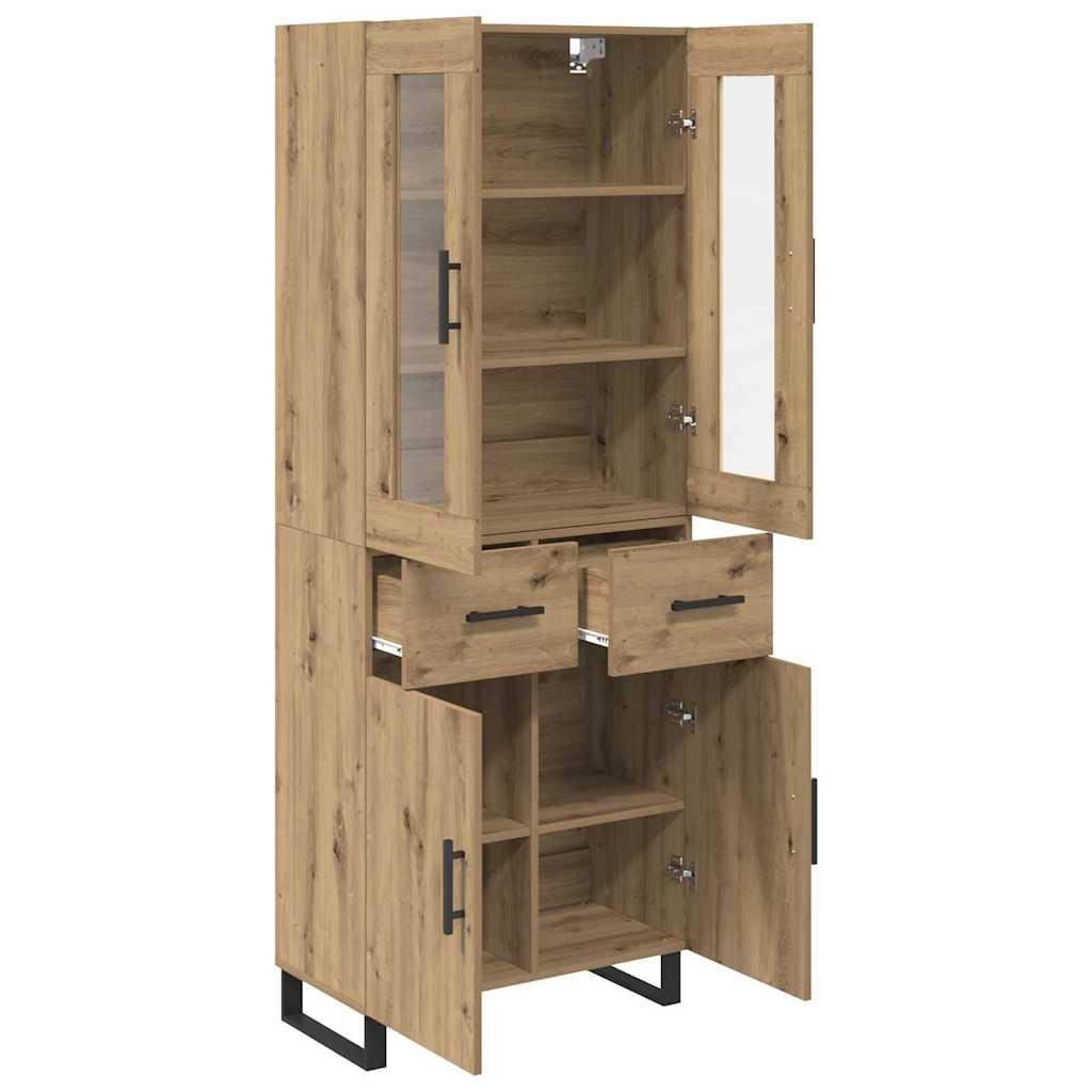 Haut Armoire 2 pcs Chêne artisanal Bois Aggloméré et Verre - XIOS
