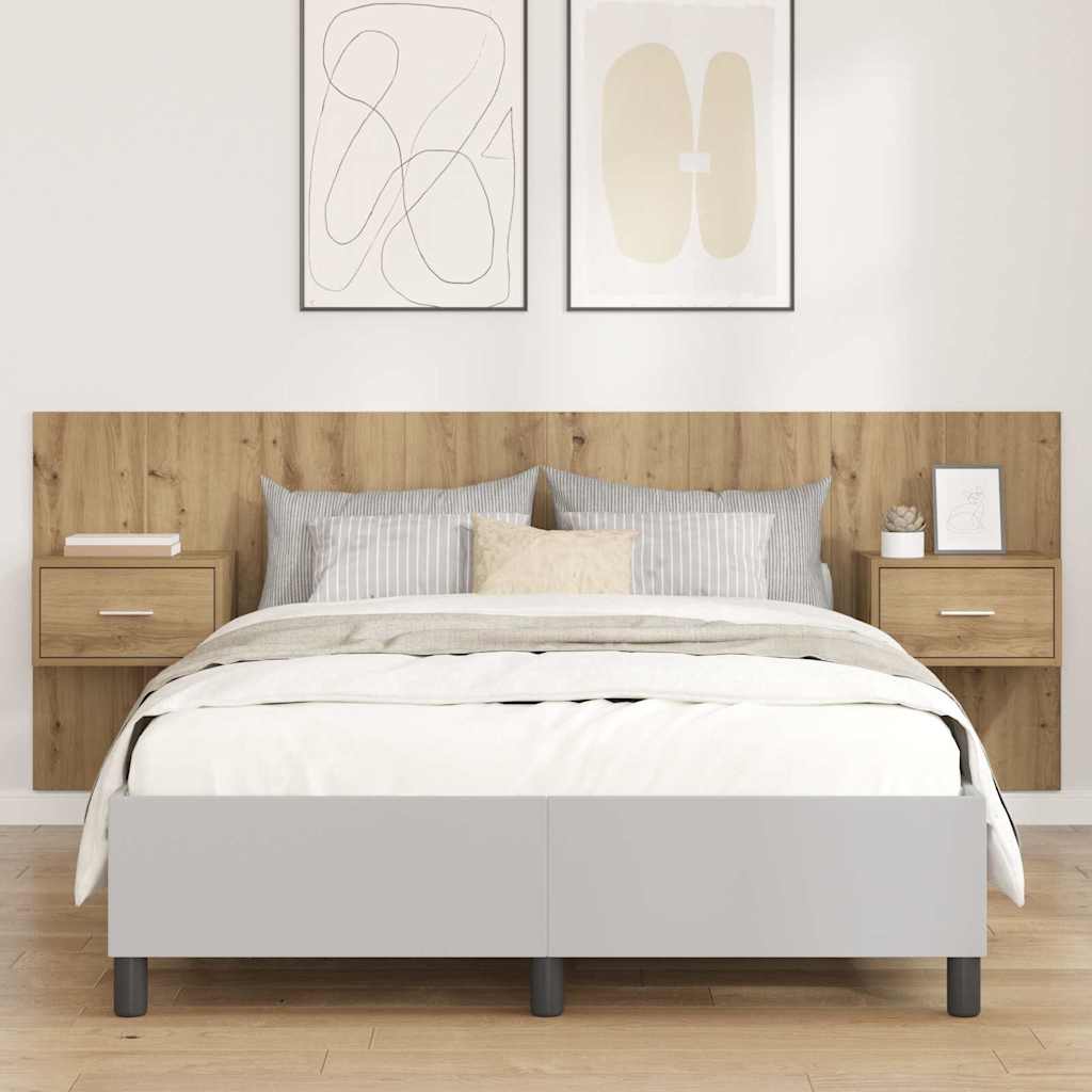 Tête de lit avec armoire avec tiroir 3 pcs Chêne artisanal - XIOS
