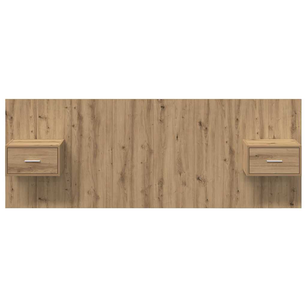 Tête de lit avec armoire avec tiroir 3 pcs Chêne artisanal - XIOS