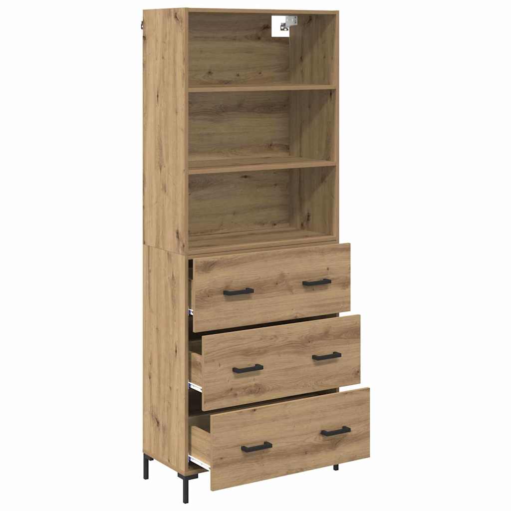 Haut Armoire avec tiroir Chêne artisanal 69,5 x 32,5 x 180 cm - XIOS