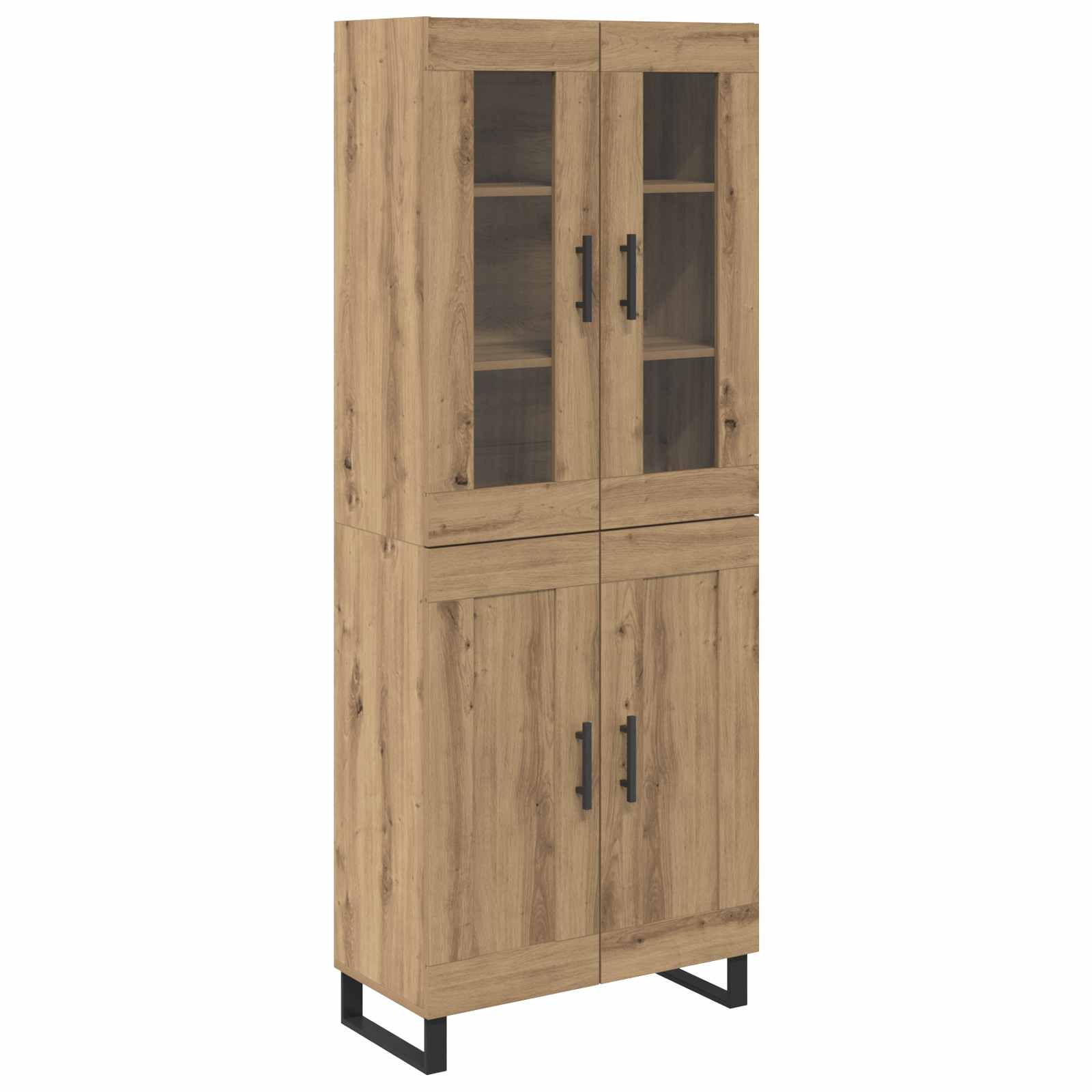 Haut Armoire 2 pcs Chêne artisanal Bois Aggloméré et Verre - XIOS