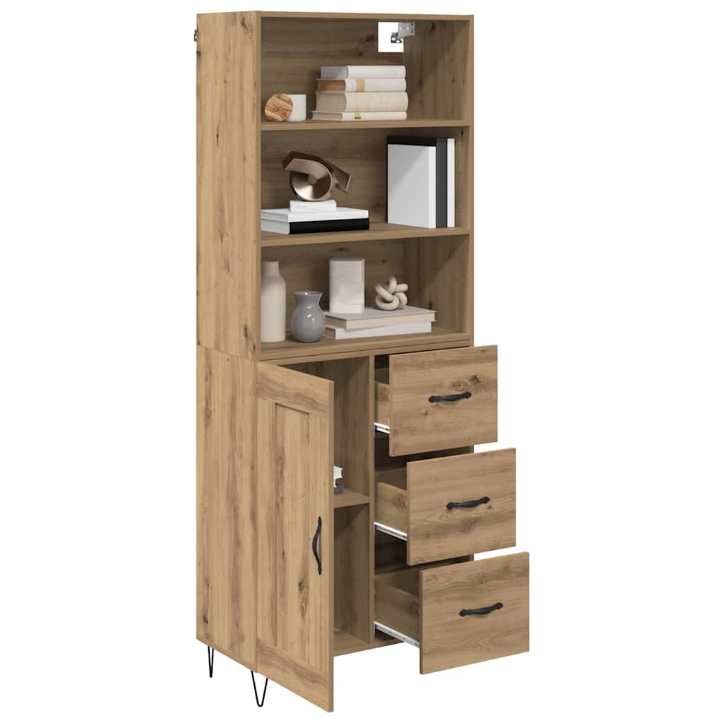 Haut Armoire avec tiroir Chêne artisanal 69,5 x 32,5 x 180 cm - XIOS