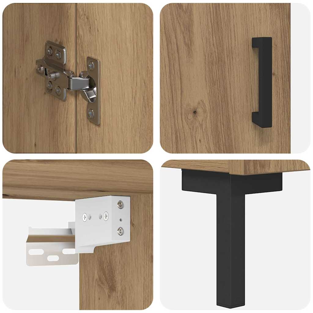 Haut Armoire 2 pcs Chêne artisanal Bois d'ingénierie - XIOS