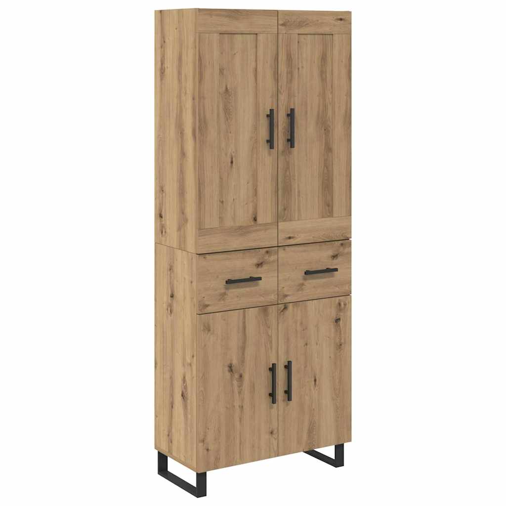 Haut Armoire 2 pcs Chêne artisanal Bois Aggloméré et Verre - XIOS