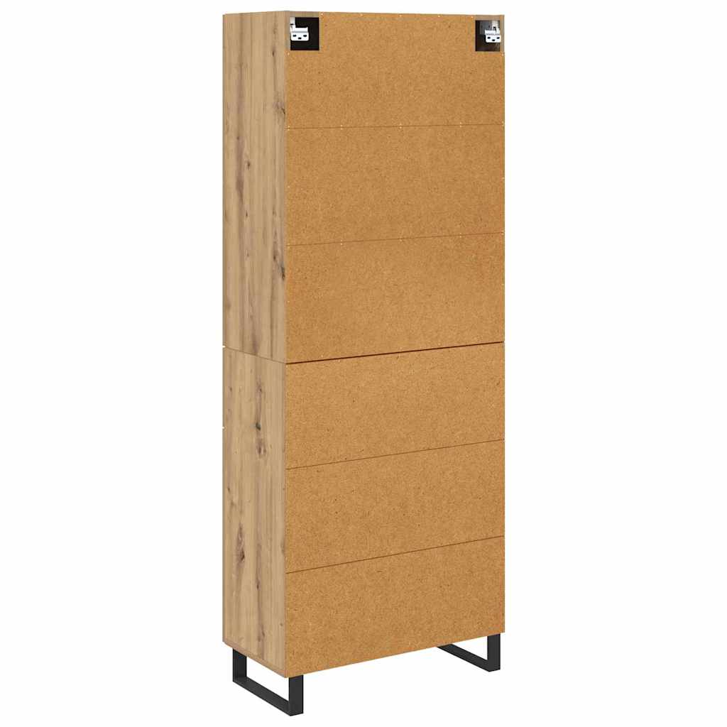Haut Armoire 2 pcs Chêne artisanal Bois Aggloméré et Verre - XIOS