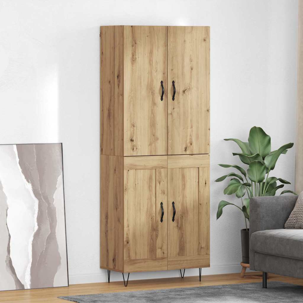 Haut Armoire 2 pcs Chêne artisanal Bois Aggloméré et Verre - XIOS