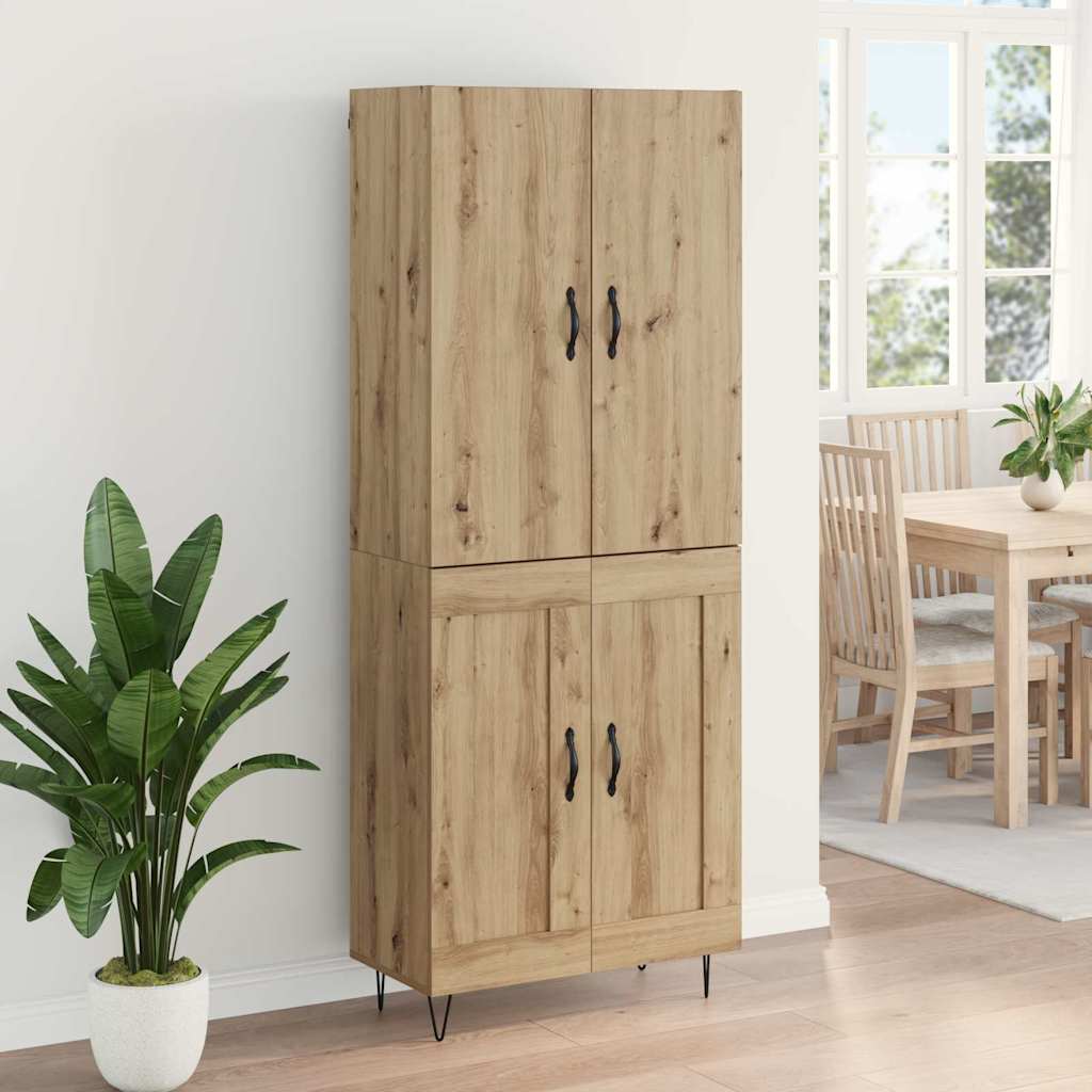 Haut Armoire 2 pcs Chêne artisanal Bois Aggloméré et Verre - XIOS