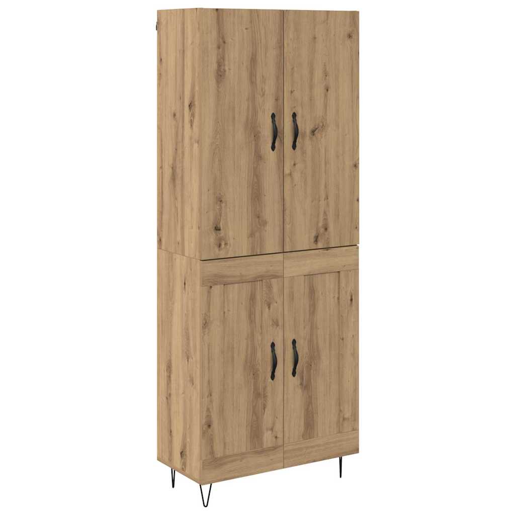 Haut Armoire 2 pcs Chêne artisanal Bois Aggloméré et Verre - XIOS