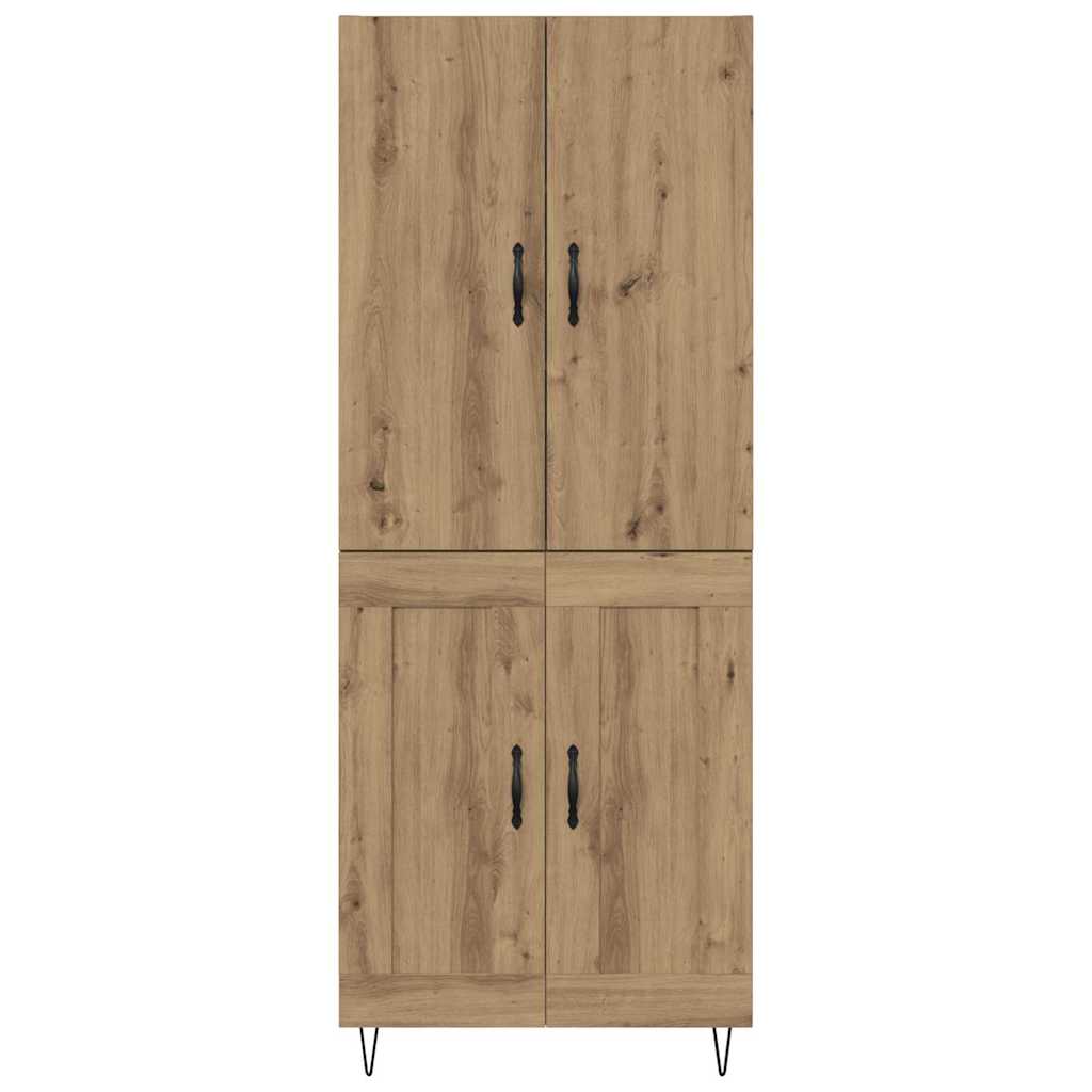 Haut Armoire 2 pcs Chêne artisanal Bois Aggloméré et Verre - XIOS