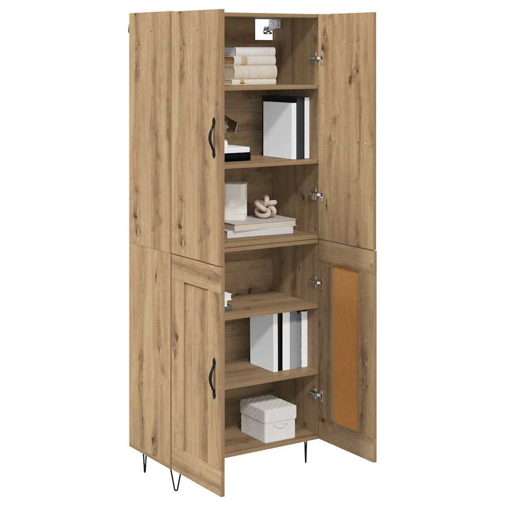 Haut Armoire 2 pcs Chêne artisanal Bois Aggloméré et Verre - XIOS