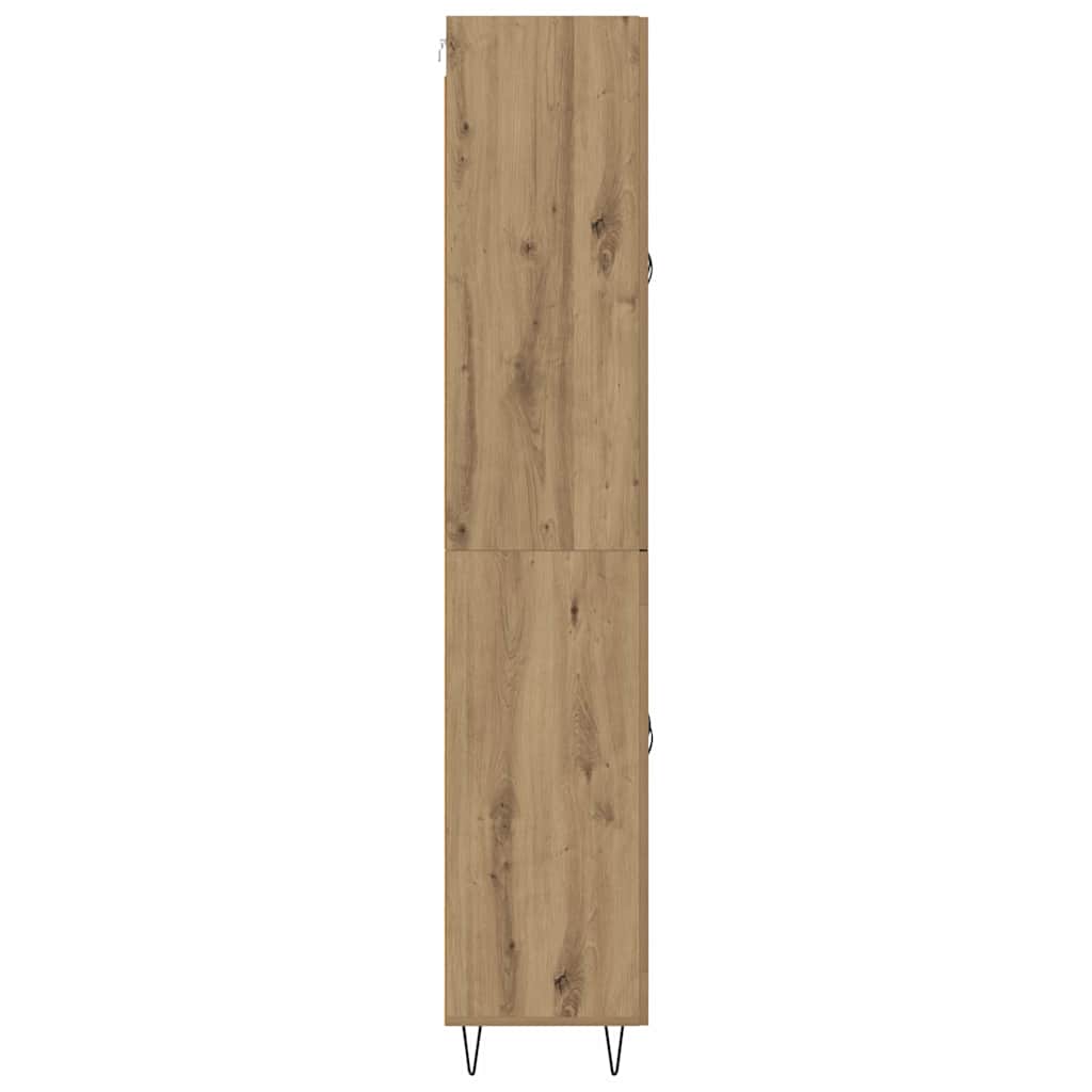 Haut Armoire 2 pcs Chêne artisanal Bois Aggloméré et Verre - XIOS