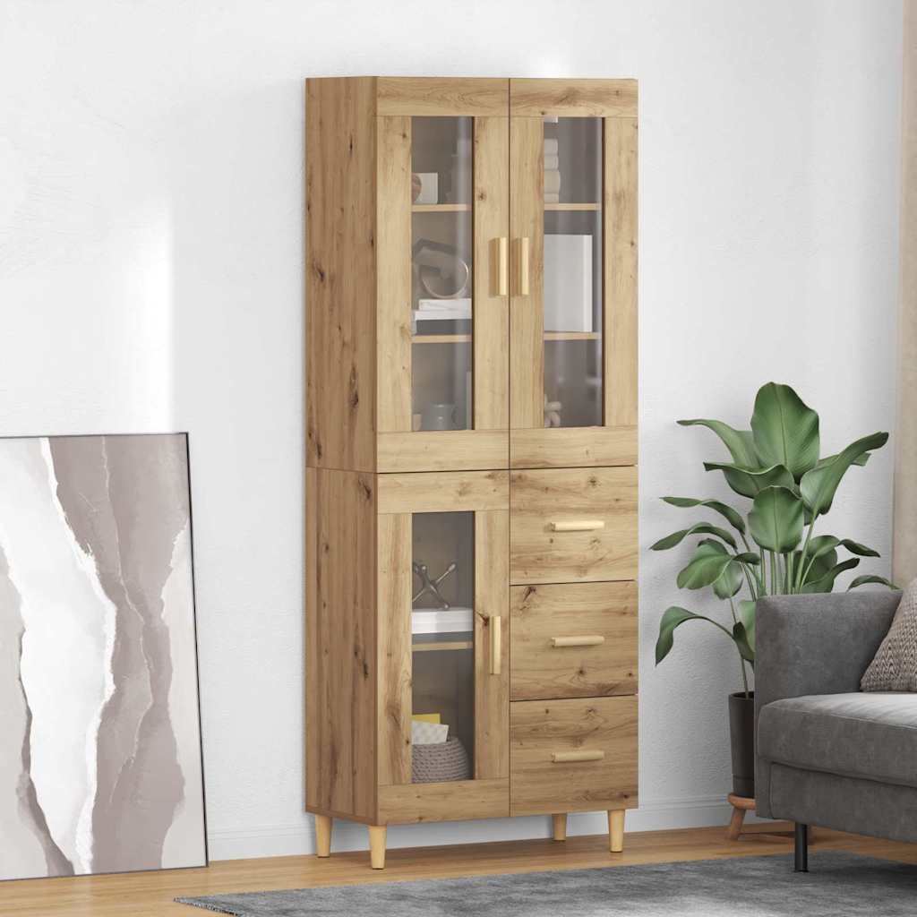 Haut Armoire avec tiroir Chêne artisanal 69,5 x 34 x 180 cm - XIOS