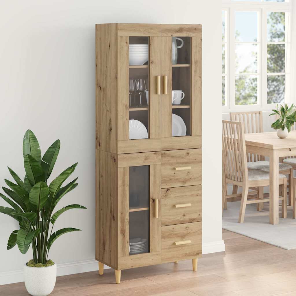 Haut Armoire avec tiroir Chêne artisanal 69,5 x 34 x 180 cm - XIOS
