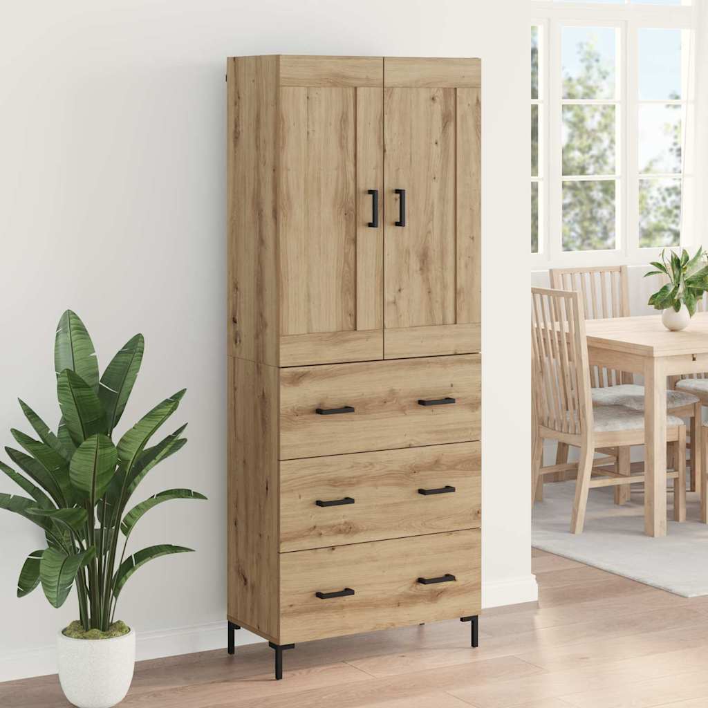 Haut Armoire avec tiroir Chêne artisanal 69,5 x 34 x 180 cm - XIOS