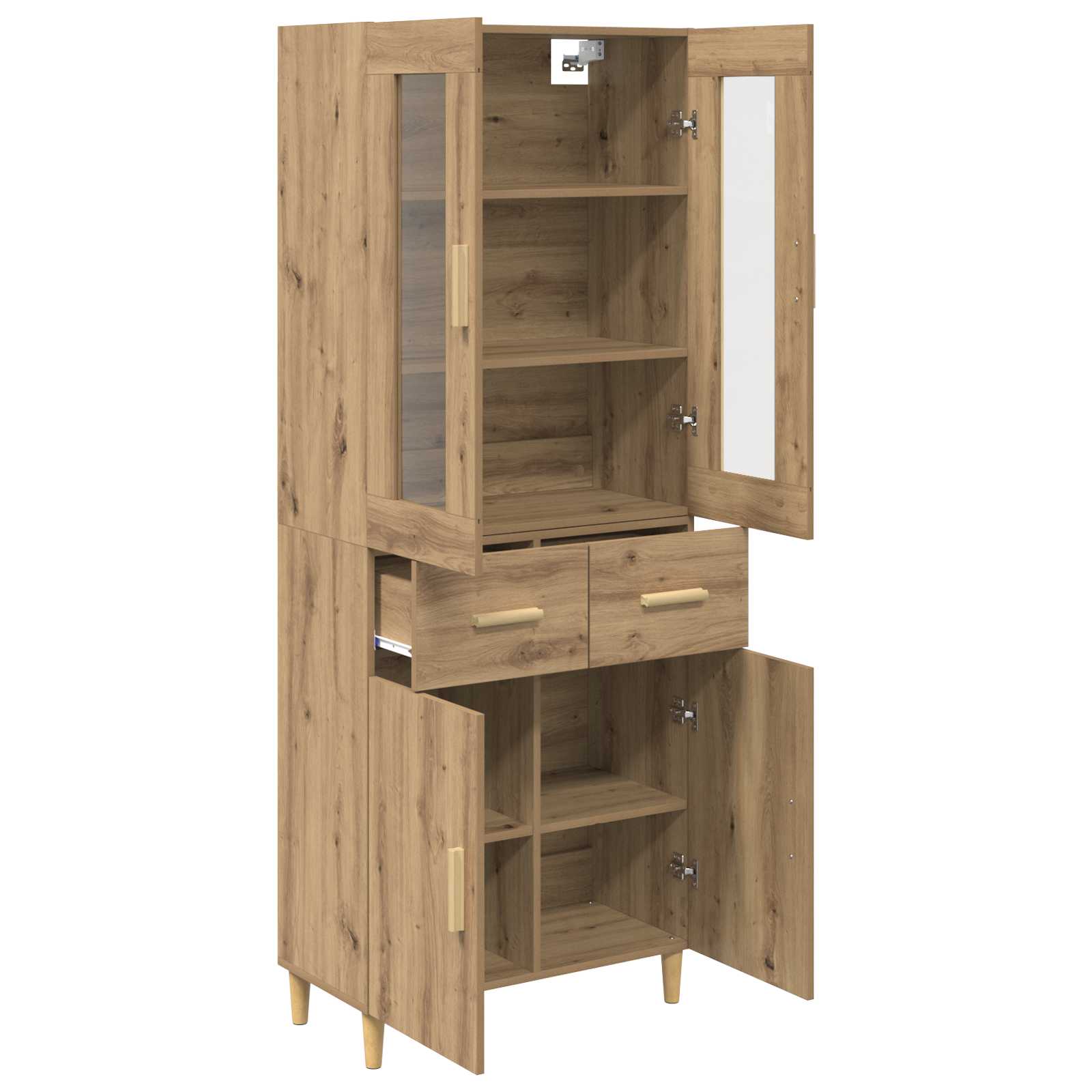 Haut Armoire avec tiroir Chêne artisanal 69,5 x 34 x 180 cm - XIOS