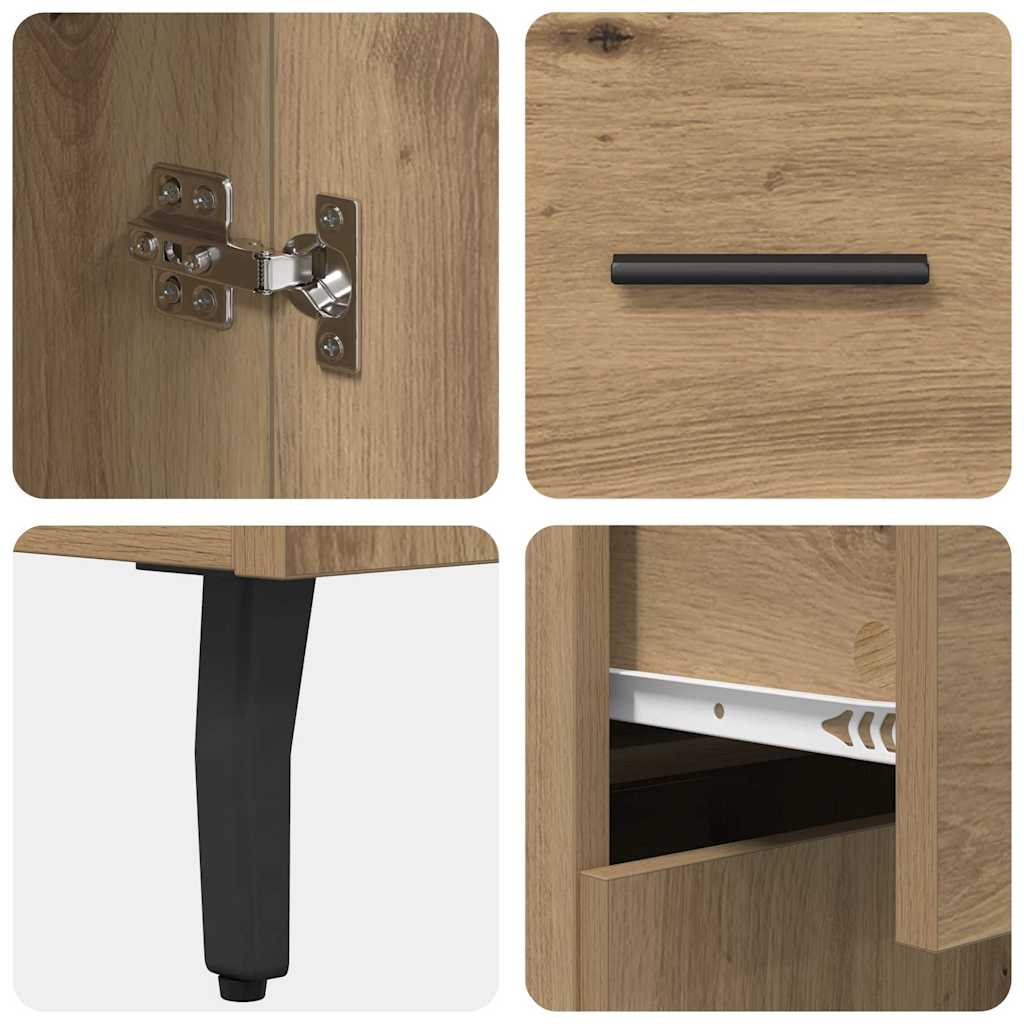 Haut Armoire avec tiroir Chêne artisanal 69,5 x 34 x 180 cm - XIOS