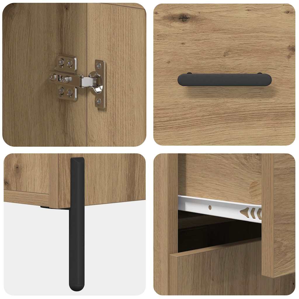 Haut Armoire 2 pcs Chêne artisanal Bois d'ingénierie - XIOS