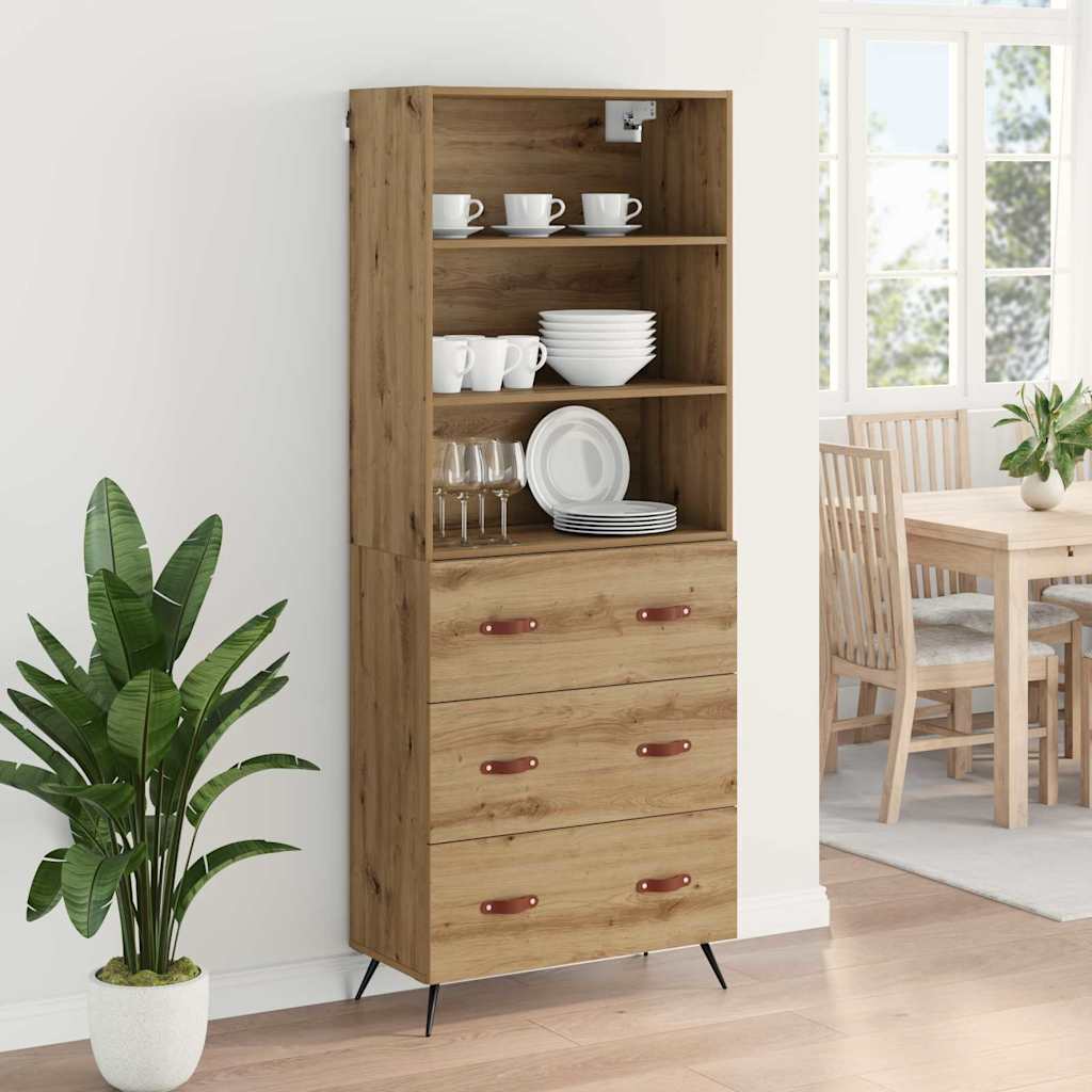 Haut Armoire avec tiroir Chêne artisanal 69,5 x 34 x 180 cm - XIOS