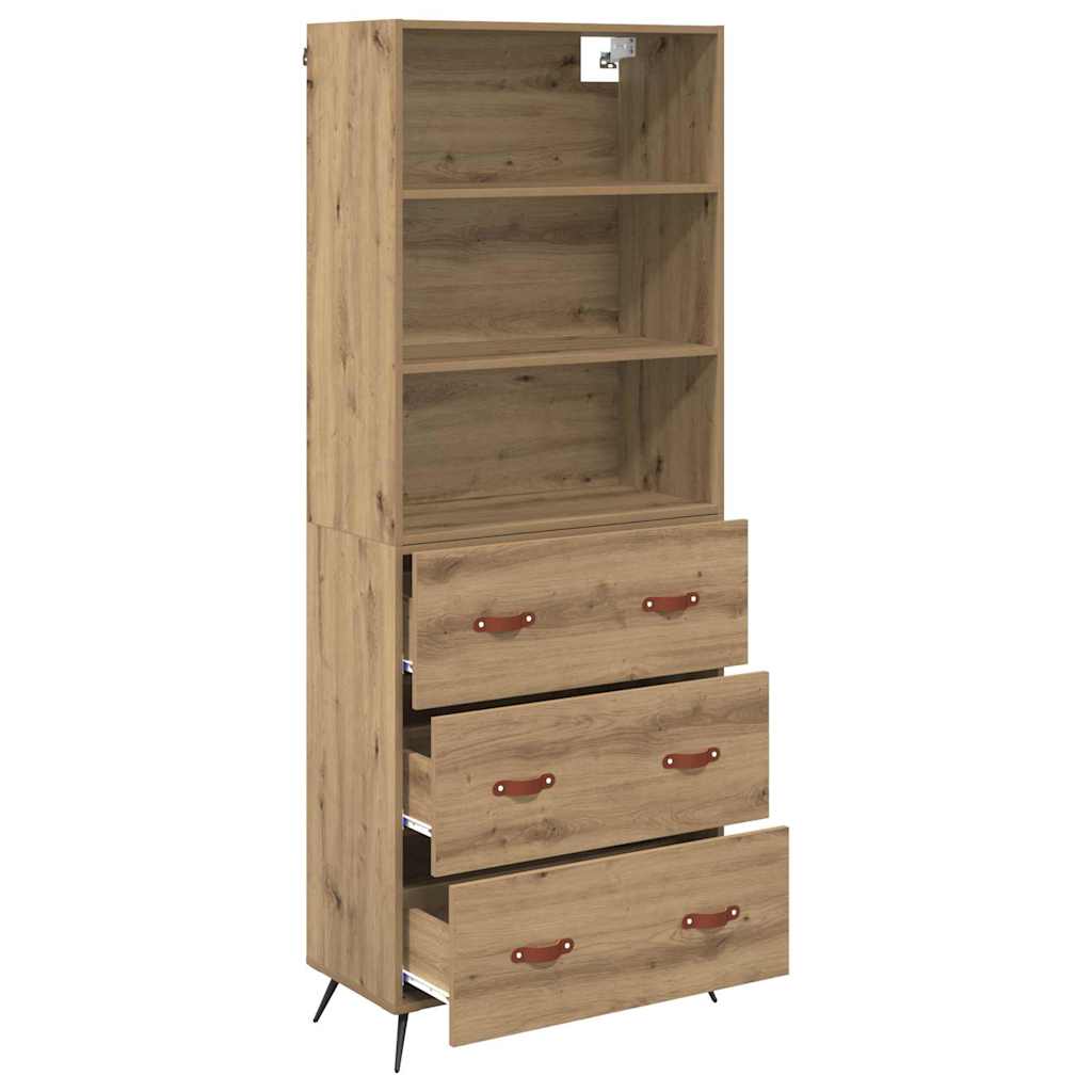 Haut Armoire avec tiroir Chêne artisanal 69,5 x 34 x 180 cm - XIOS