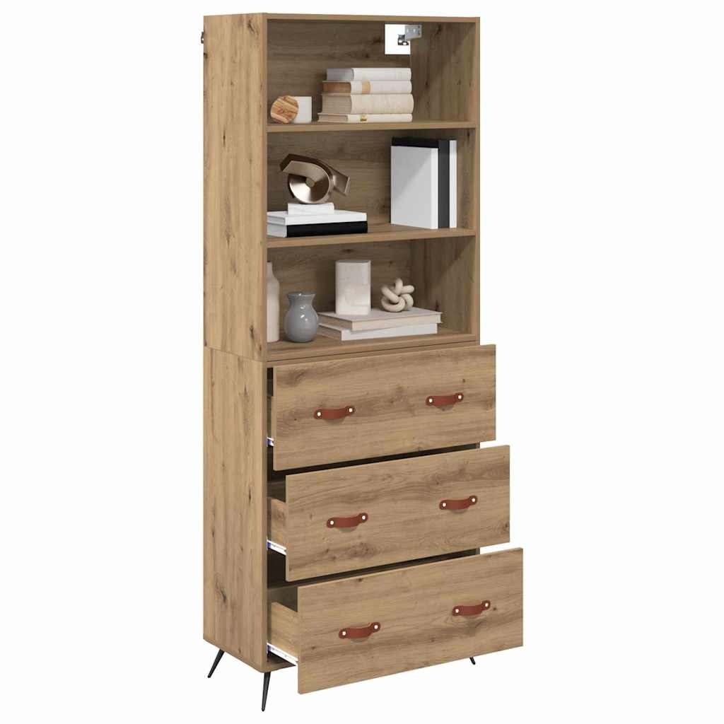 Haut Armoire avec tiroir Chêne artisanal 69,5 x 34 x 180 cm - XIOS