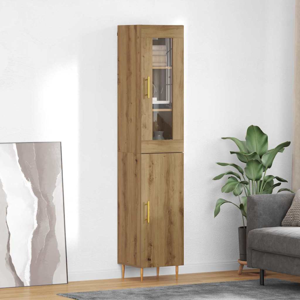 Haut Armoire 2 pcs Chêne artisanal Verre - XIOS