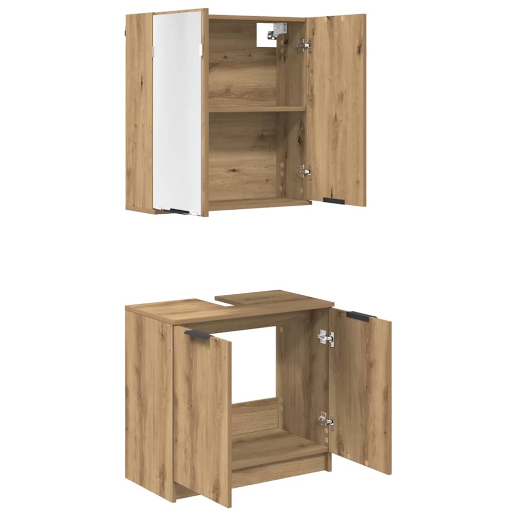 Ensemble de Meubles de Salle de Bain 2 pièces Chêne artisanal